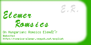 elemer romsics business card